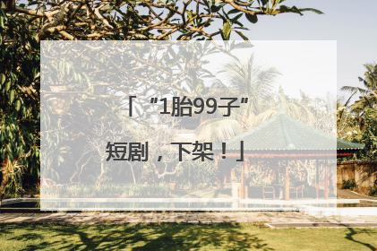 “1胎99子”短剧，下架！